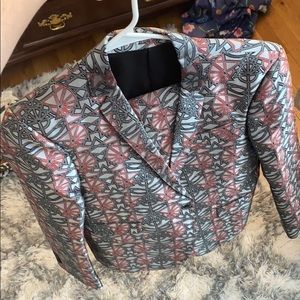 Les Hommes Silver/Red 2 piece Suit